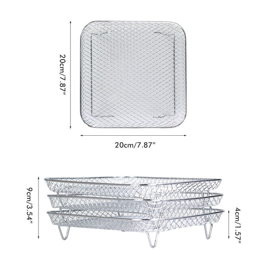 Air Fryer Rack Compatible for Ninja Foodi 8L Stainless Steel Stackable Dehydrator Rack Air Fryer Accessories V1294-YM0523-10343706