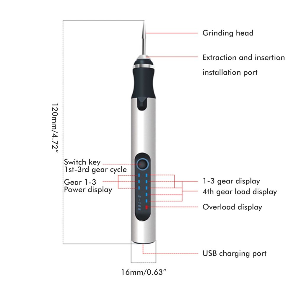 Electric Engraving Pen Portable Mini Engraver Etching Pen Cordless Metal Wood Carving Tools V1294-YM0523-10344197