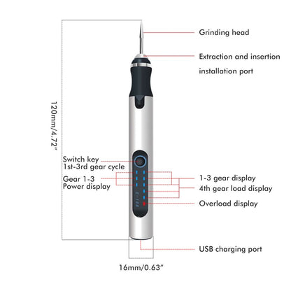 Electric Engraving Pen Portable Mini Engraver Etching Pen Cordless Metal Wood Carving Tools V1294-YM0523-10344198