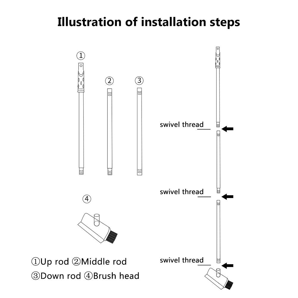 2 in 1 Floor Brush Scrub Brush Cleaning Brush with Adjustable Long Handle Bathroom Kitchen Floor Crevice V1294-YM0523-10344448