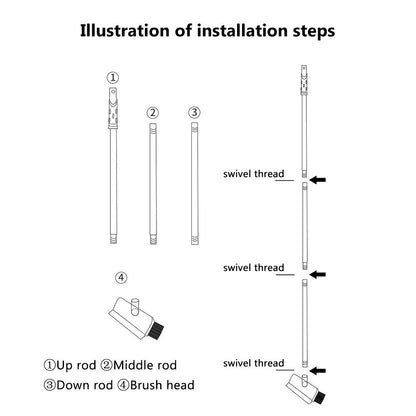 2 in 1 Floor Brush Scrub Brush Cleaning Brush with Adjustable Long Handle Bathroom Kitchen Floor Crevice V1294-YM0523-10344448