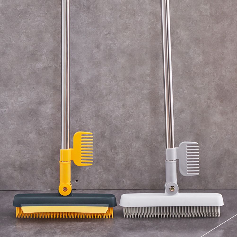 2 in 1 Floor Brush Scrub Brush Cleaning Brush with Adjustable Long Handle Bathroom Kitchen Floor Crevice V1294-YM0523-10344448
