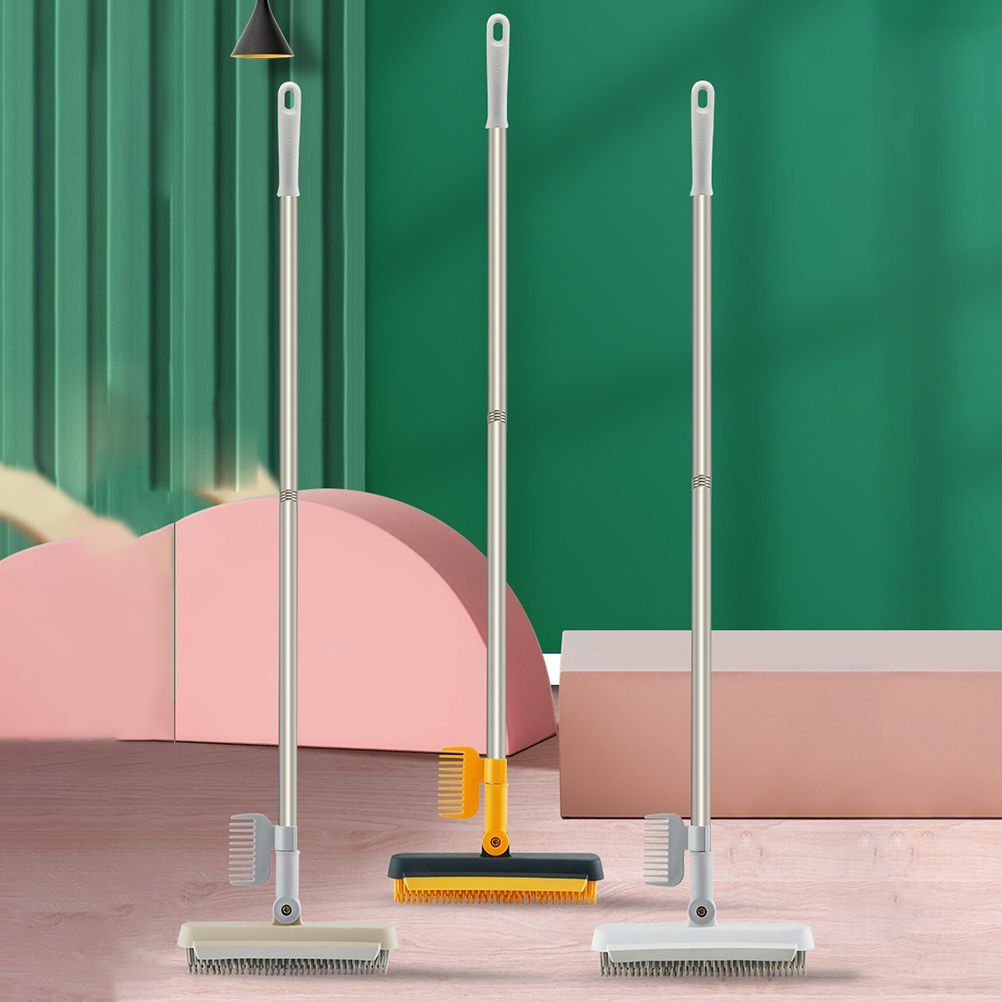 2 in 1 Floor Brush Scrub Brush Cleaning Brush with Adjustable Long Handle Bathroom Kitchen Floor Crevice V1294-YM0523-10344448