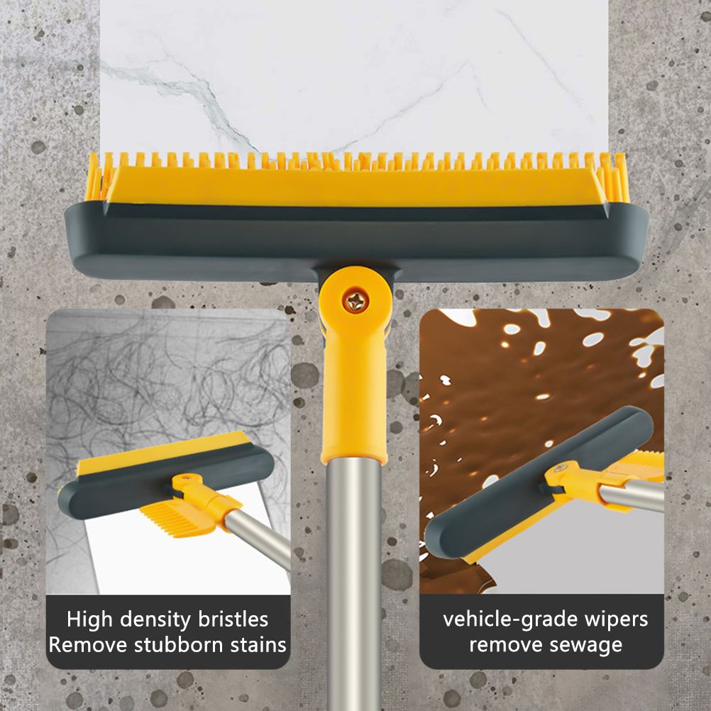 2 in 1 Floor Brush Scrub Brush Cleaning Brush with Adjustable Long Handle Bathroom Kitchen Floor Crevice V1294-YM0523-10344448