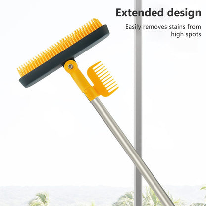2 in 1 Floor Brush Scrub Brush Cleaning Brush with Adjustable Long Handle Bathroom Kitchen Floor Crevice V1294-YM0523-10344448