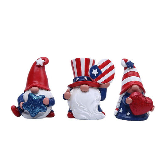 3 Pack Patriotic Gnomes Decorations USA and Stripes Elf Gifts Patriotic 4th of July Gnomes Figurines V1294-YM0523-10344614