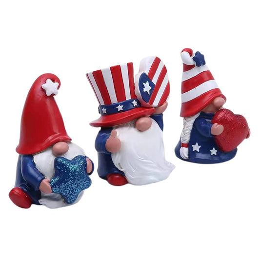 3 Pack Patriotic Gnomes Decorations USA and Stripes Elf Gifts Patriotic 4th of July Gnomes Figurines V1294-YM0523-10344614