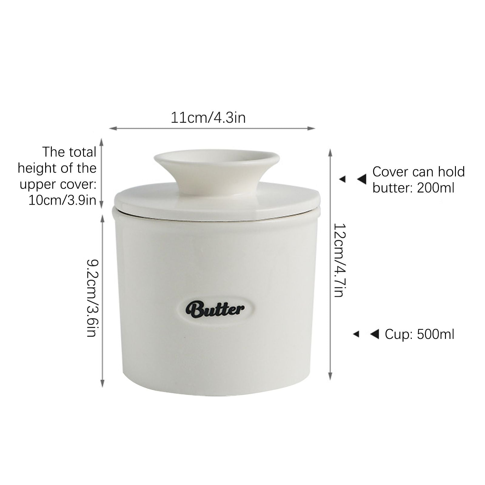 Ceramic Butter Keeper Multipurpose Large Capacity Safe Eco Friendly Ceramic Butter Tank V1294-YM0523-210114TW01-1