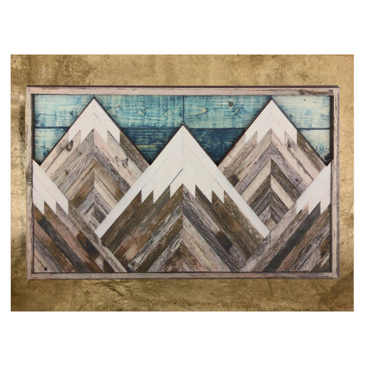 Mountain Wood Wall Art Decor Green Mountain Top Blue Mountain Top Decorative Painting V1294-YM0523-210925ZH01-3