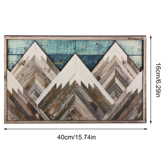 Mountain Wood Wall Art Decor Green Mountain Top Blue Mountain Top Decorative Painting V1294-YM0523-210925ZH01-3
