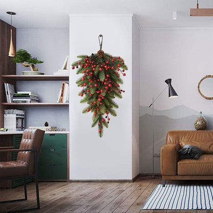 Green Red Fruit Decoration Christmas Decoration Hanging Upside Down Greenery Wall Hanging Decoration V1294-YM0523-211007XU05-2