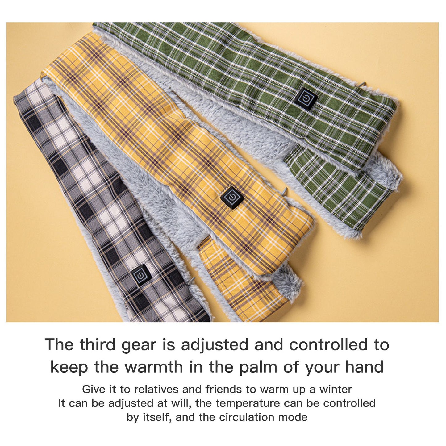Intelligent USB Charging Heating Scarf Three Grade Temperature Adjustment Plush Neck Protection Fashion V1294-YM0523-211012YA04-1