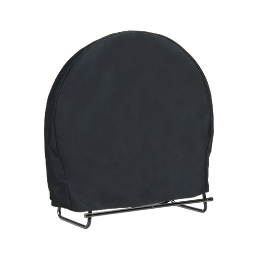 Log Hoop Cover 210D Oxford Waterproof Drawstring Heavy Duty Round Log Rack Cover Black 40 x 24 x 41inch V1294-YM0523-211014QY03-2