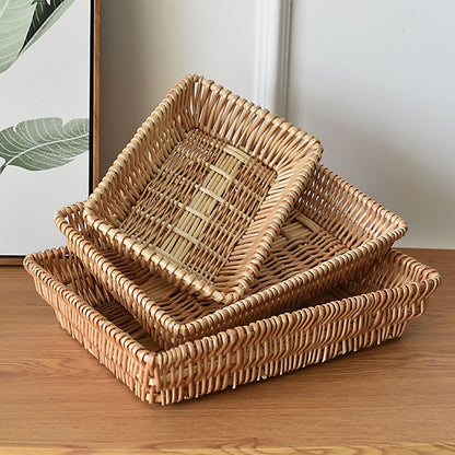 Rattan Storage Basket Basket Woven Snacks Fruit Basket Stackable Woven Bread Basket V1294-YM0523-211018DY01-1