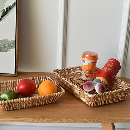 Rattan Storage Basket Basket Woven Snacks Fruit Basket Stackable Woven Bread Basket V1294-YM0523-211018DY01-1