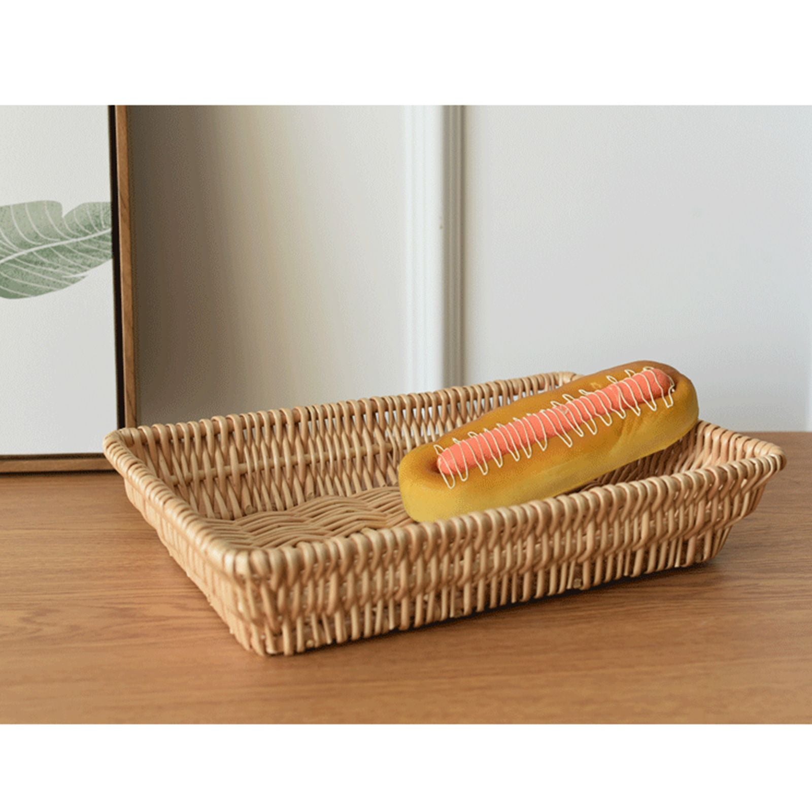 Rattan Storage Basket Basket Woven Snacks Fruit Basket Stackable Woven Bread Basket V1294-YM0523-211018DY01-1