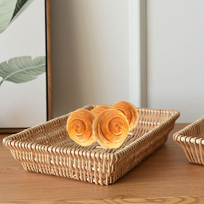 Rattan Storage Basket Basket Woven Snacks Fruit Basket Stackable Woven Bread Basket V1294-YM0523-211018DY01-1