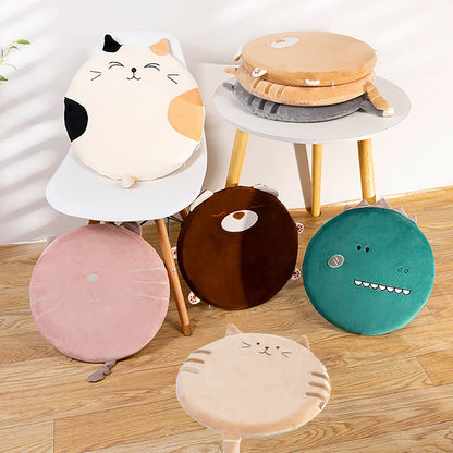 Memory Cotton Cushion Round Cute Dinosaur Shaped Soft Removable Cover Cushion Green 40 x 40 x 4.5cm V1294-YM0523-211018SH01-4