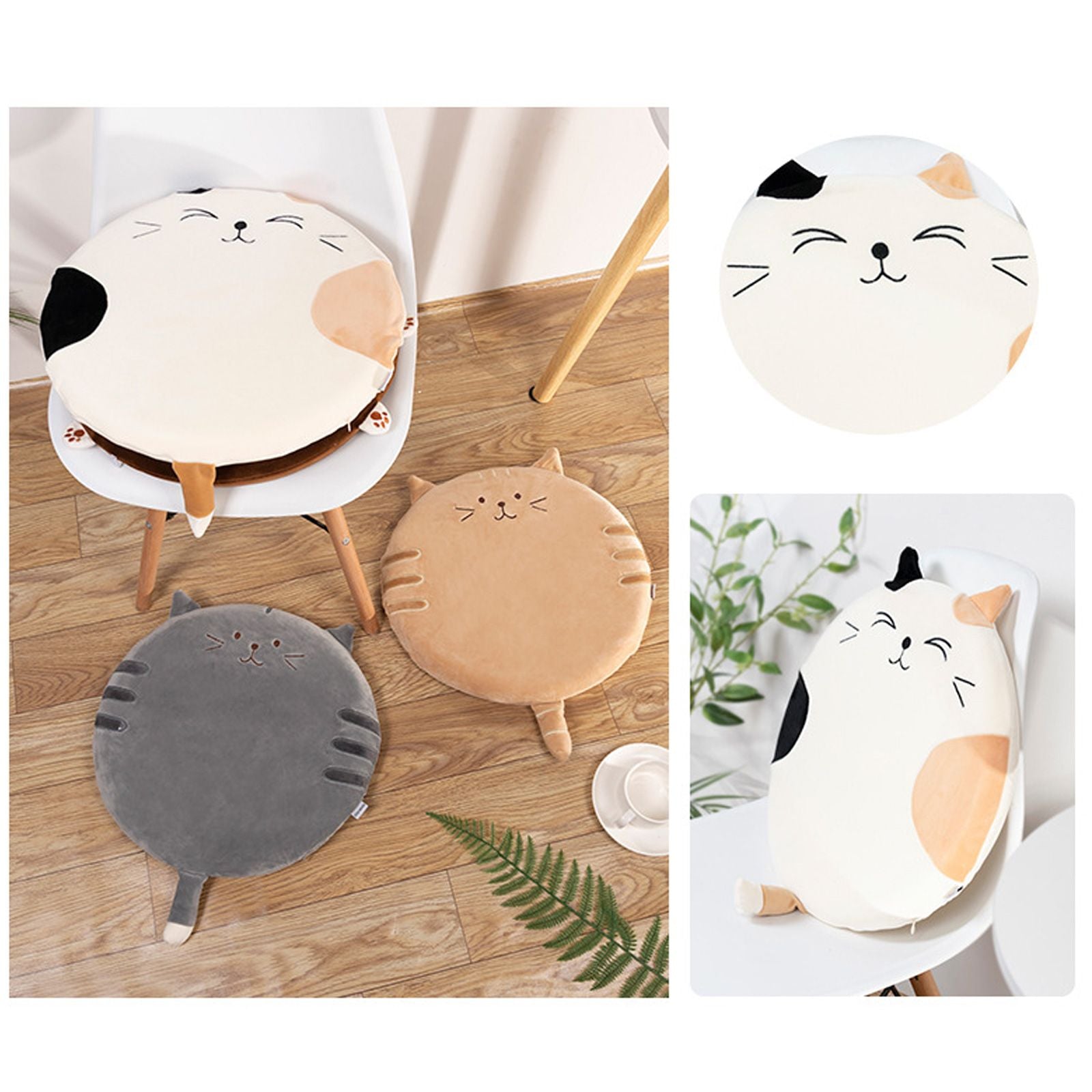 Memory Cotton Cushion Round Cute Dinosaur Shaped Soft Removable Cover Cushion Green 40 x 40 x 4.5cm V1294-YM0523-211018SH01-4