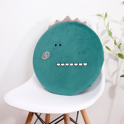 Memory Cotton Cushion Round Cute Dinosaur Shaped Soft Removable Cover Cushion Green 40 x 40 x 4.5cm V1294-YM0523-211018SH01-4