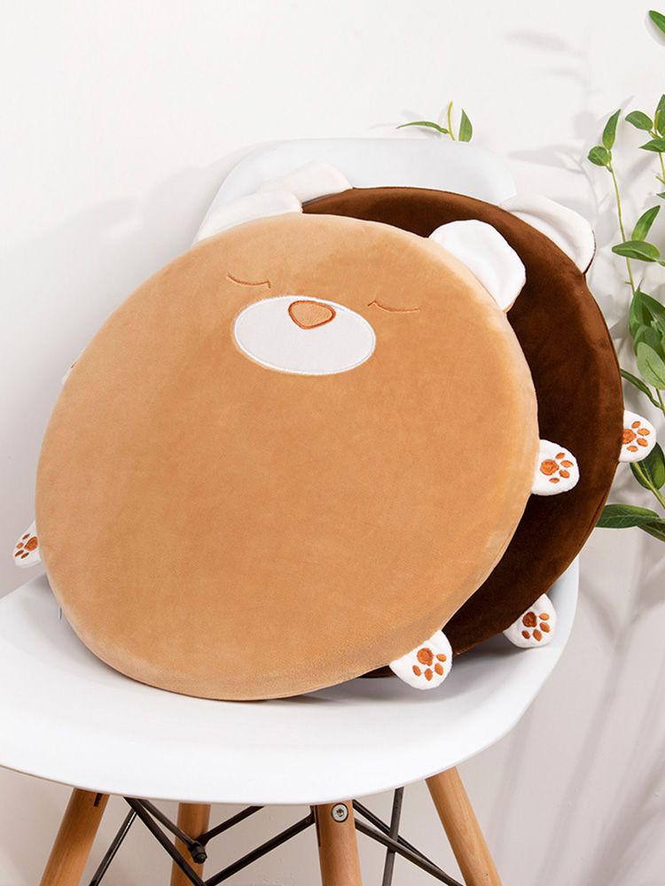 Memory Cotton Cushion Round Cute Dinosaur Shaped Soft Removable Cover Cushion Green 40 x 40 x 4.5cm V1294-YM0523-211018SH01-4