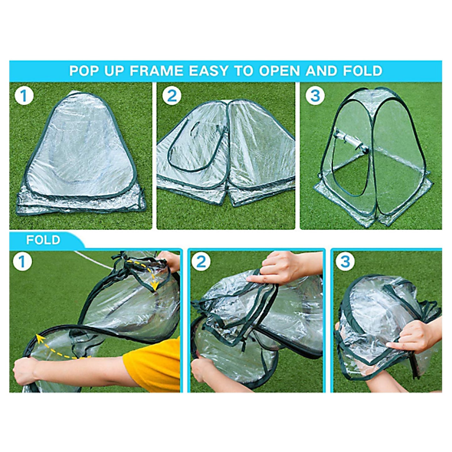 Foldable Portable Mini Home Garden Greenhouse Succulent Flower Warm Cover Windproof Rainproof Greenhouse V1294-YM0523-211018XY02