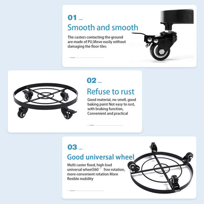 Mobile Flower Stand with Universal Wheels Metal Movable Flower Pot Stand V1294-YM0523-211019LW07-1