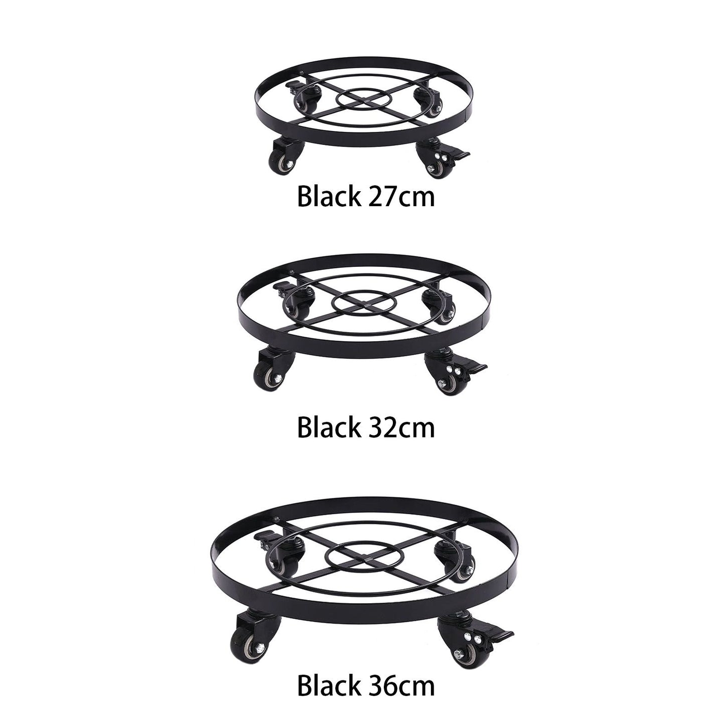 Mobile Flower Stand with Universal Wheels Metal Movable Flower Pot Stand V1294-YM0523-211019LW07-1