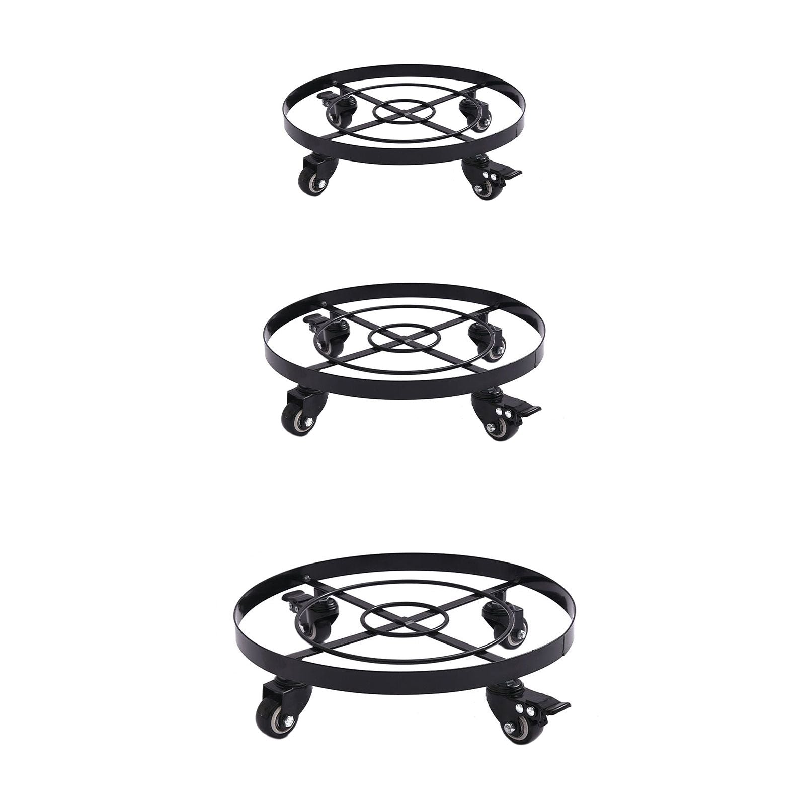 Mobile Flower Stand with Universal Wheels Metal Movable Flower Pot Stand V1294-YM0523-211019LW07-1