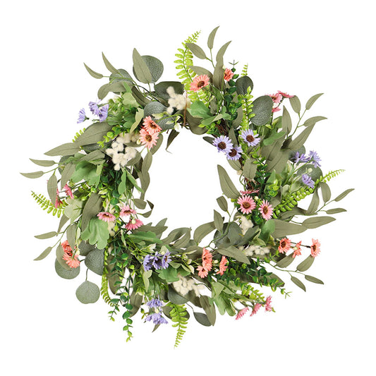 Simulation Flower Wreath Eucalyptus Daisy Wreath Wedding Home Decoration V1294-YM0523-220111XU01-1