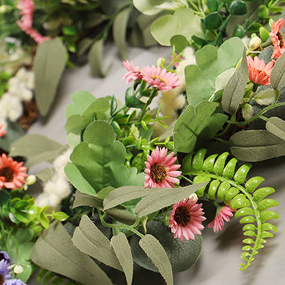 Simulation Flower Wreath Eucalyptus Daisy Wreath Wedding Home Decoration V1294-YM0523-220111XU01-1