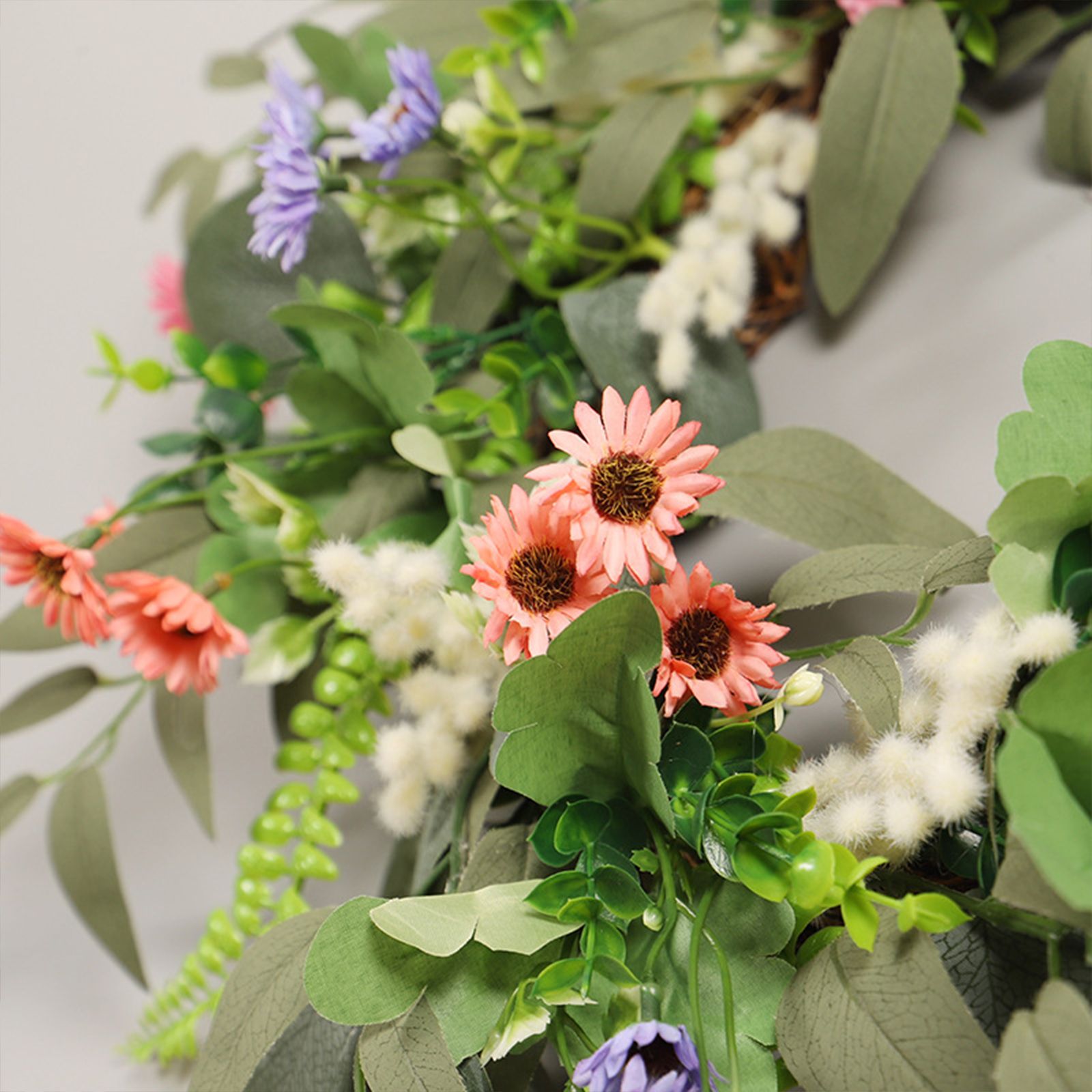 Simulation Flower Wreath Eucalyptus Daisy Wreath Wedding Home Decoration V1294-YM0523-220111XU01-1