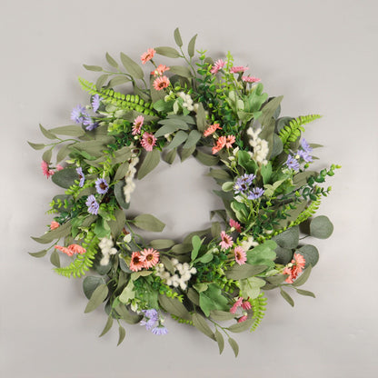 Simulation Flower Wreath Eucalyptus Daisy Wreath Wedding Home Decoration V1294-YM0523-220111XU01-1