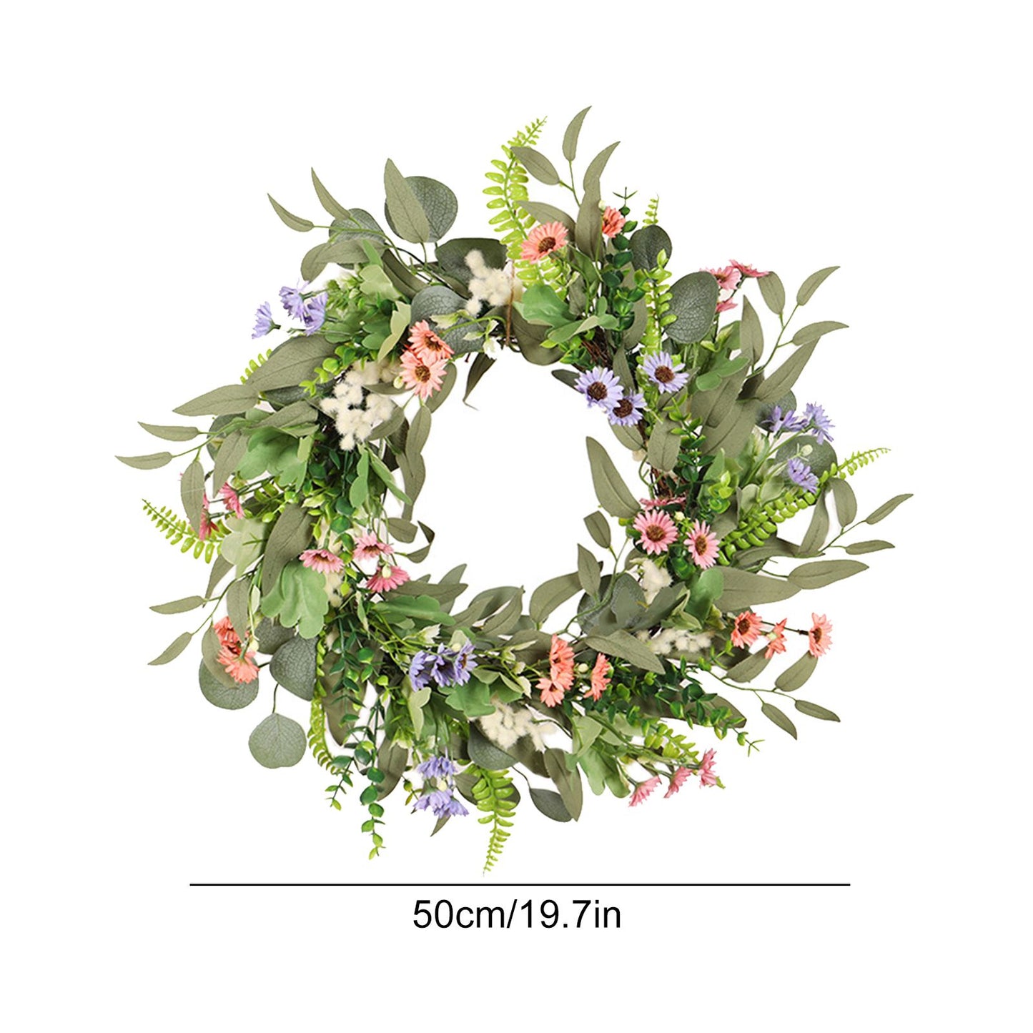 Simulation Flower Wreath Eucalyptus Daisy Wreath Wedding Home Decoration V1294-YM0523-220111XU01-1