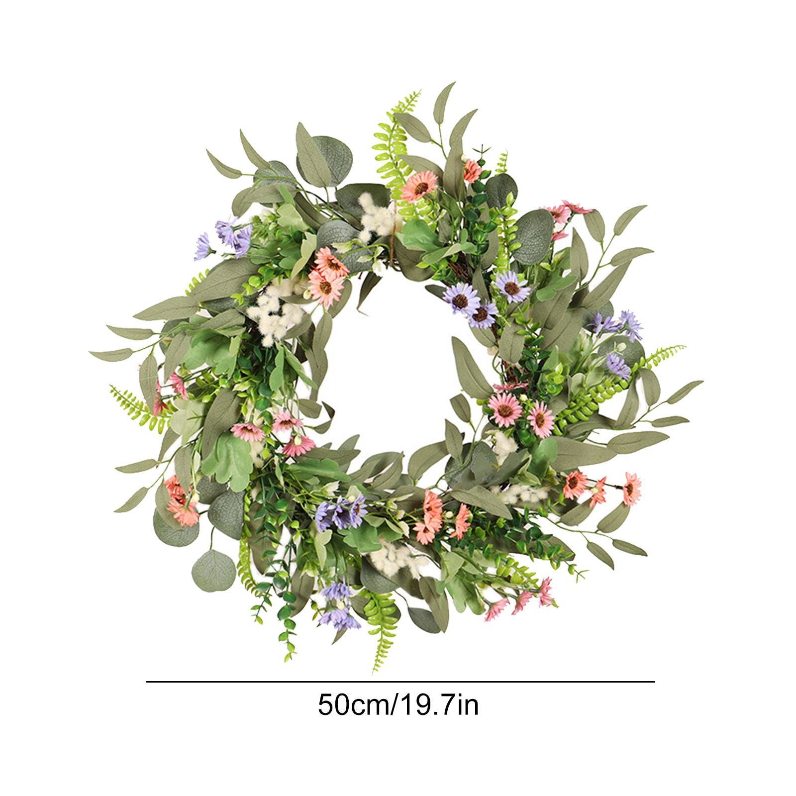 Simulation Flower Wreath Eucalyptus Daisy Wreath Wedding Home Decoration V1294-YM0523-220111XU01-1