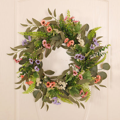Simulation Flower Wreath Eucalyptus Daisy Wreath Wedding Home Decoration V1294-YM0523-220111XU01-1