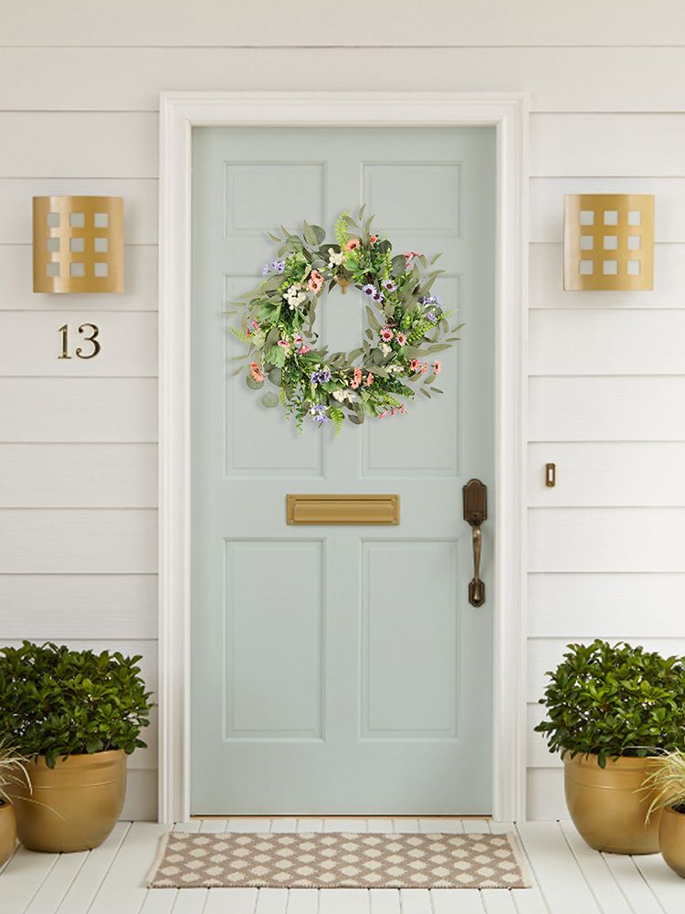 Simulation Flower Wreath Eucalyptus Daisy Wreath Wedding Home Decoration V1294-YM0523-220111XU01-1