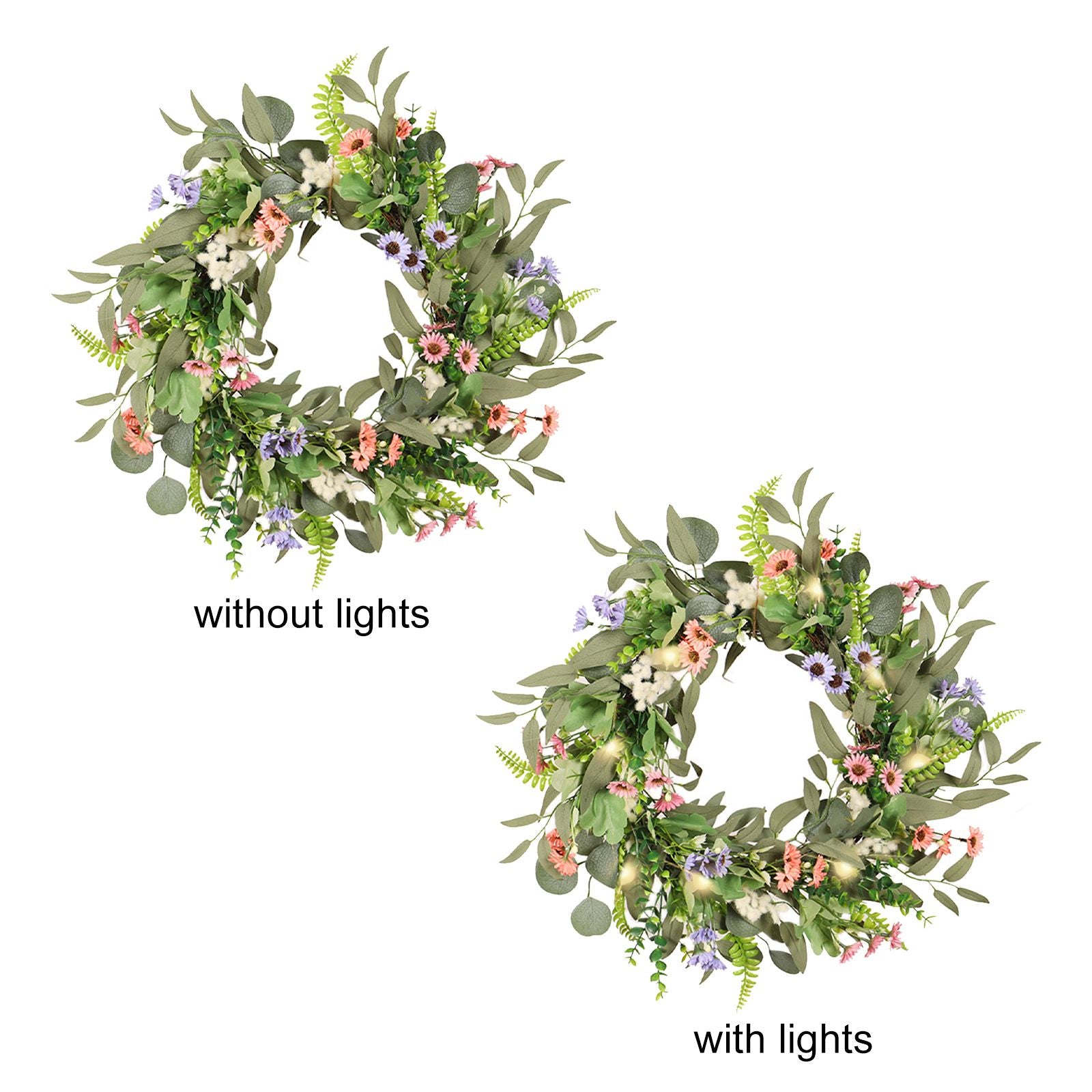 Simulation Flower Wreath Eucalyptus Daisy Wreath Wedding Home Decoration V1294-YM0523-220111XU01-1