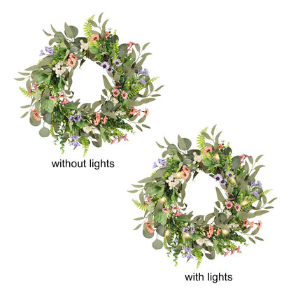 Simulation Flower Wreath Eucalyptus Daisy Wreath Wedding Home Decoration V1294-YM0523-220111XU01-1