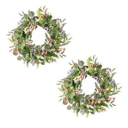 Simulation Flower Wreath Eucalyptus Daisy Wreath Wedding Home Decoration V1294-YM0523-220111XU01-1