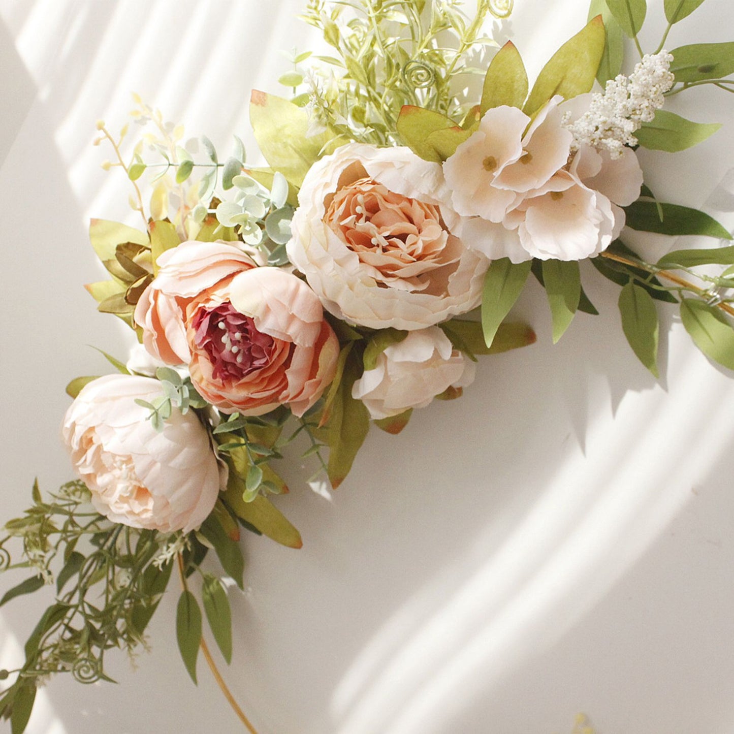 Simulation Peony Wreath Home Door Decorations Wall Hanging Artificial Peony Wreath Wedding Courtyard V1294-YM0523-220118XU03-4
