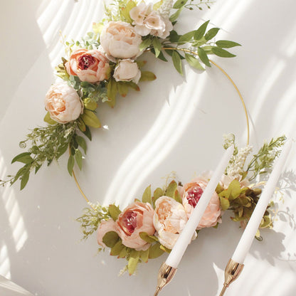Simulation Peony Wreath Home Door Decorations Wall Hanging Artificial Peony Wreath Wedding Courtyard V1294-YM0523-220118XU03-4