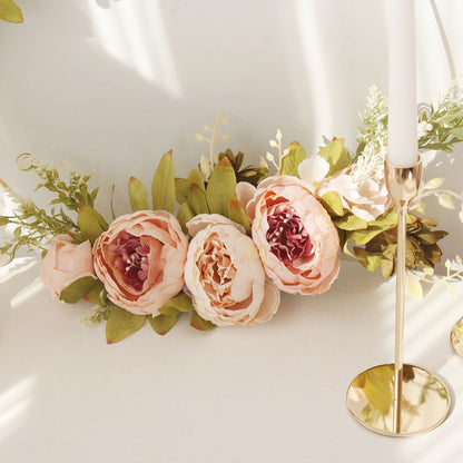 Simulation Peony Wreath Home Door Decorations Wall Hanging Artificial Peony Wreath Wedding Courtyard V1294-YM0523-220118XU03-4