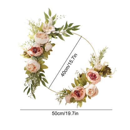 Simulation Peony Wreath Home Door Decorations Wall Hanging Artificial Peony Wreath Wedding Courtyard V1294-YM0523-220118XU03-4
