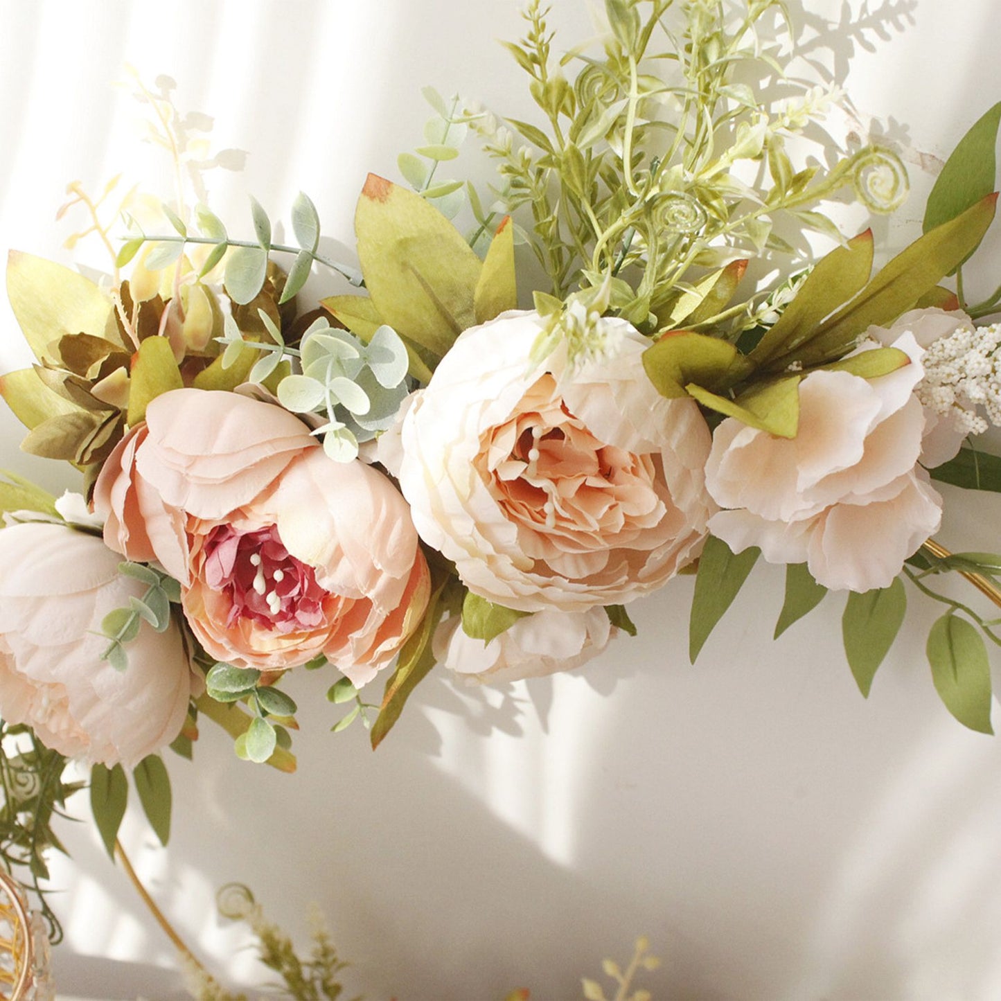 Simulation Peony Wreath Home Door Decorations Wall Hanging Artificial Peony Wreath Wedding Courtyard V1294-YM0523-220118XU03-5