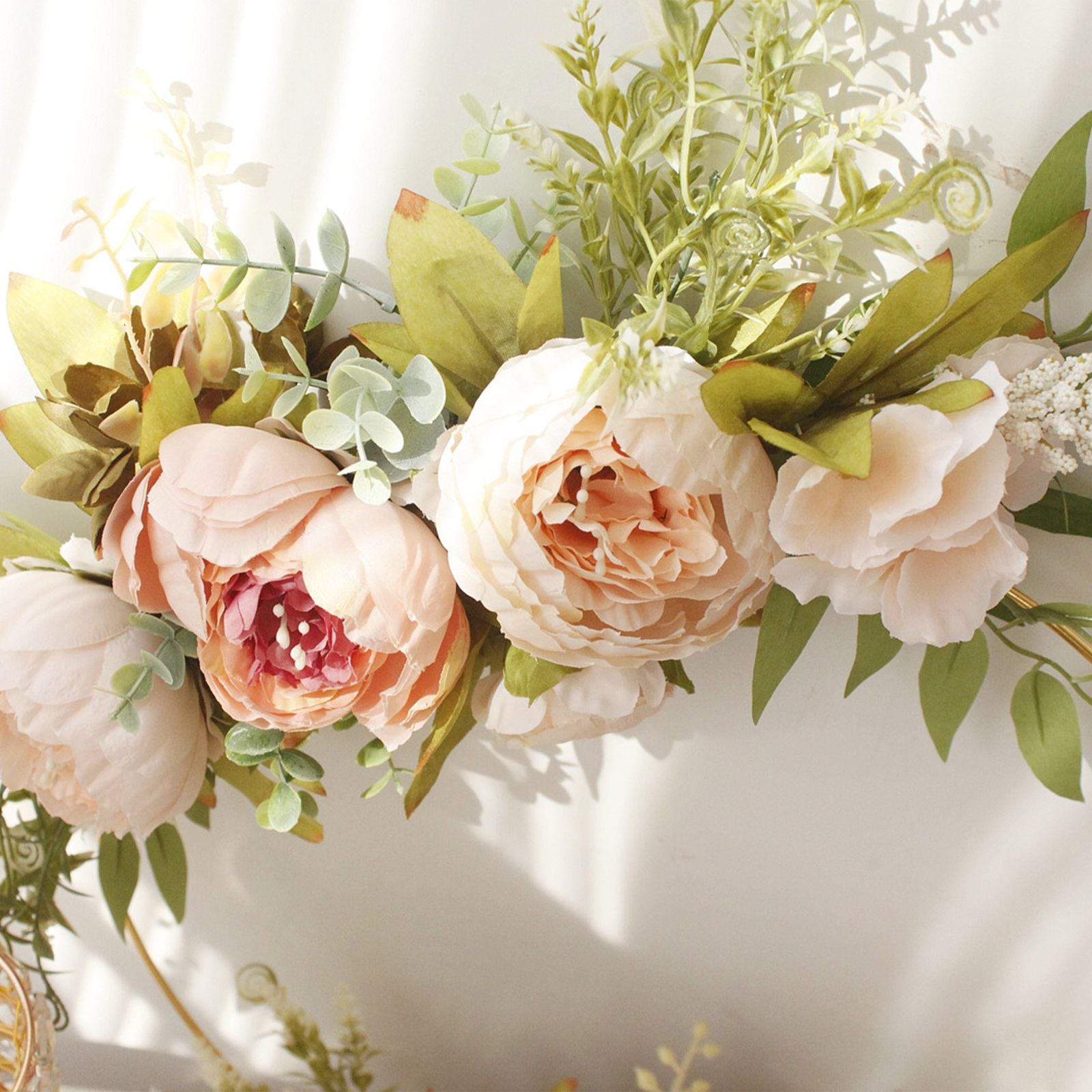 Simulation Peony Wreath Home Door Decorations Wall Hanging Artificial Peony Wreath Wedding Courtyard V1294-YM0523-220118XU03-5