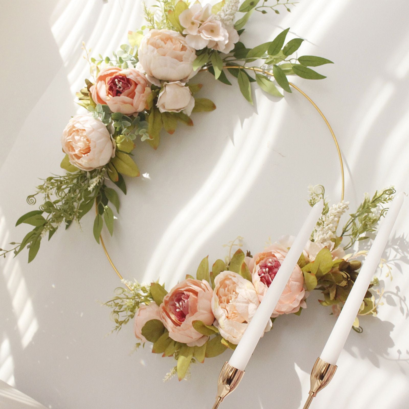 Simulation Peony Wreath Home Door Decorations Wall Hanging Artificial Peony Wreath Wedding Courtyard V1294-YM0523-220118XU03-5