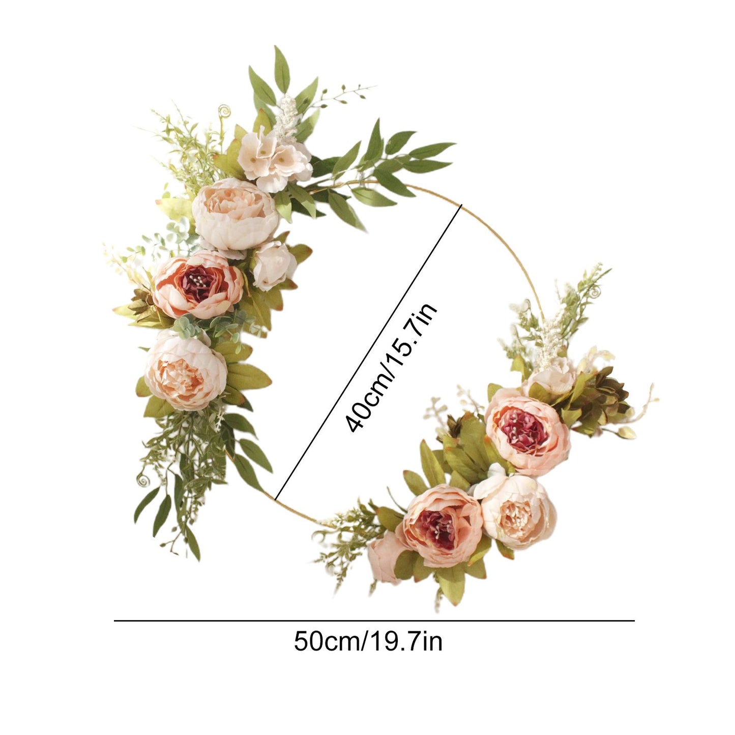 Simulation Peony Wreath Home Door Decorations Wall Hanging Artificial Peony Wreath Wedding Courtyard V1294-YM0523-220118XU03-5