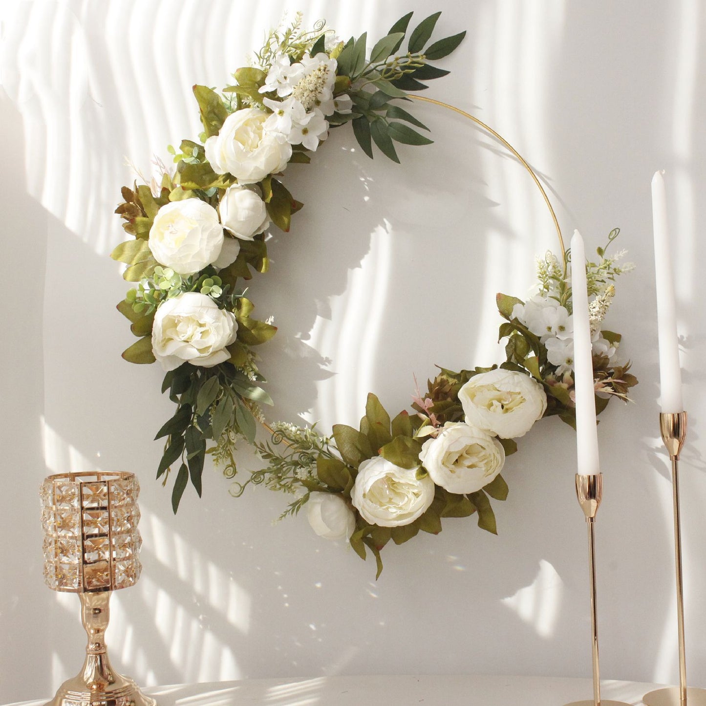 Simulation Peony Wreath Home Door Decorations Wall Hanging Artificial Peony Wreath Wedding Courtyard V1294-YM0523-220118XU03-5