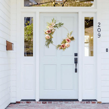 Simulation Peony Wreath Home Door Decorations Wall Hanging Artificial Peony Wreath Wedding Courtyard V1294-YM0523-220118XU03-5